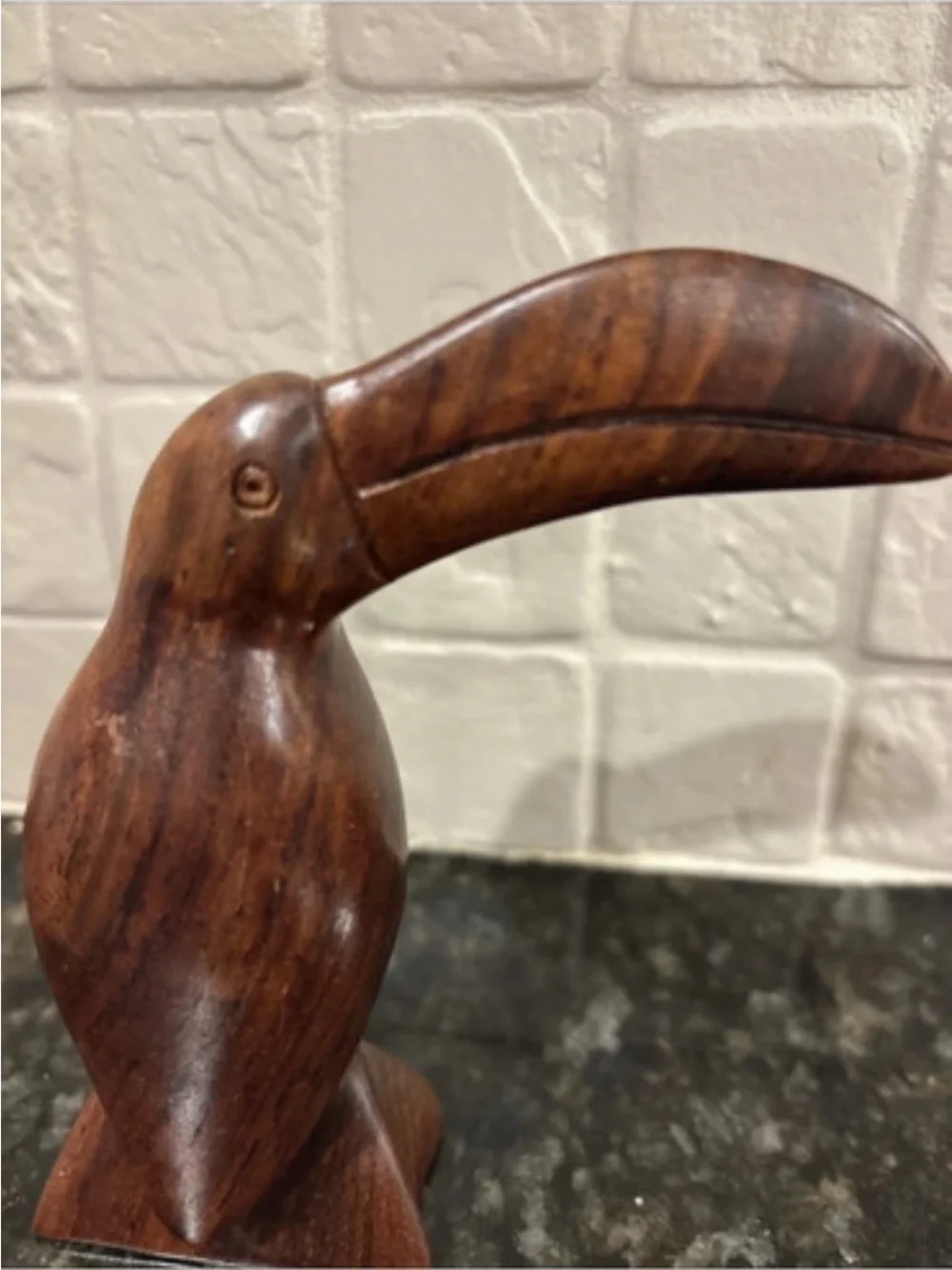 Hand-carved Wooden Toucan Bird Figurine